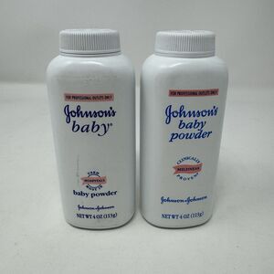 Johnson & Johnson's J&J Baby Powder TALC Original 4 oz 1994 & 1996 90% Full x2